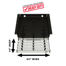 Load image into Gallery viewer, Wts-24In-Extra-Deep-Retractable-Step-Xp3-Blk-Pwdr-CoatGalvanized-Nonslip-Grip-Strut