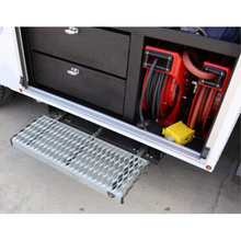 Load image into Gallery viewer, Wts-24In-Extra-Deep-Retractable-Step-Xp3-Blk-Pwdr-CoatGalvanized-Nonslip-Grip-Strut