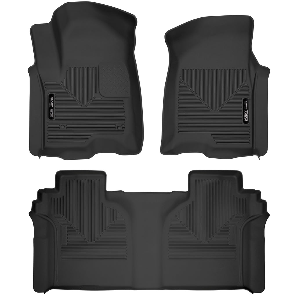 X-Act-Black-Front--Second-Row-Floor-Liners-;-SilveradoSierra-19-23-1500-20-23-Hd-Crew-Cab-With-Carpeted-Factory-Storage-Box