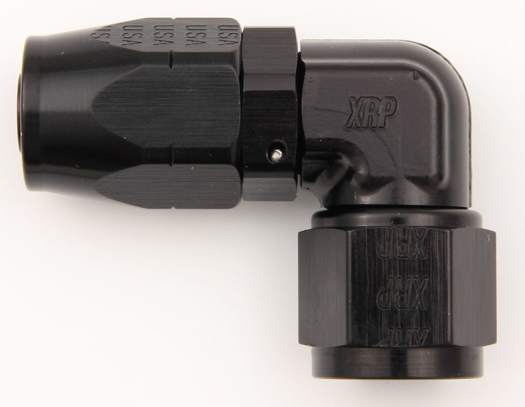 XRP-XTREME RACING PROD. 209110BB #10 90 Deg Dbl Swivel Forged Hose End Black