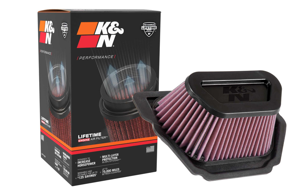 K&N YA-1020 Replacement Air Filter for Select Yamaha YZF-R1, Yamaha YZF-R1 World GP 60th Anniversary Edition, Yamaha YZF-R1M