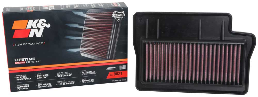 K&N YA-9021 Replacement Air Filter for Select Yamaha MT-09, Yamaha MT-09 SP, Yamaha MTT9GT Tracer 9 GT, Yamaha MTT9GT Tracer 9 GT+, Yamaha XSR900