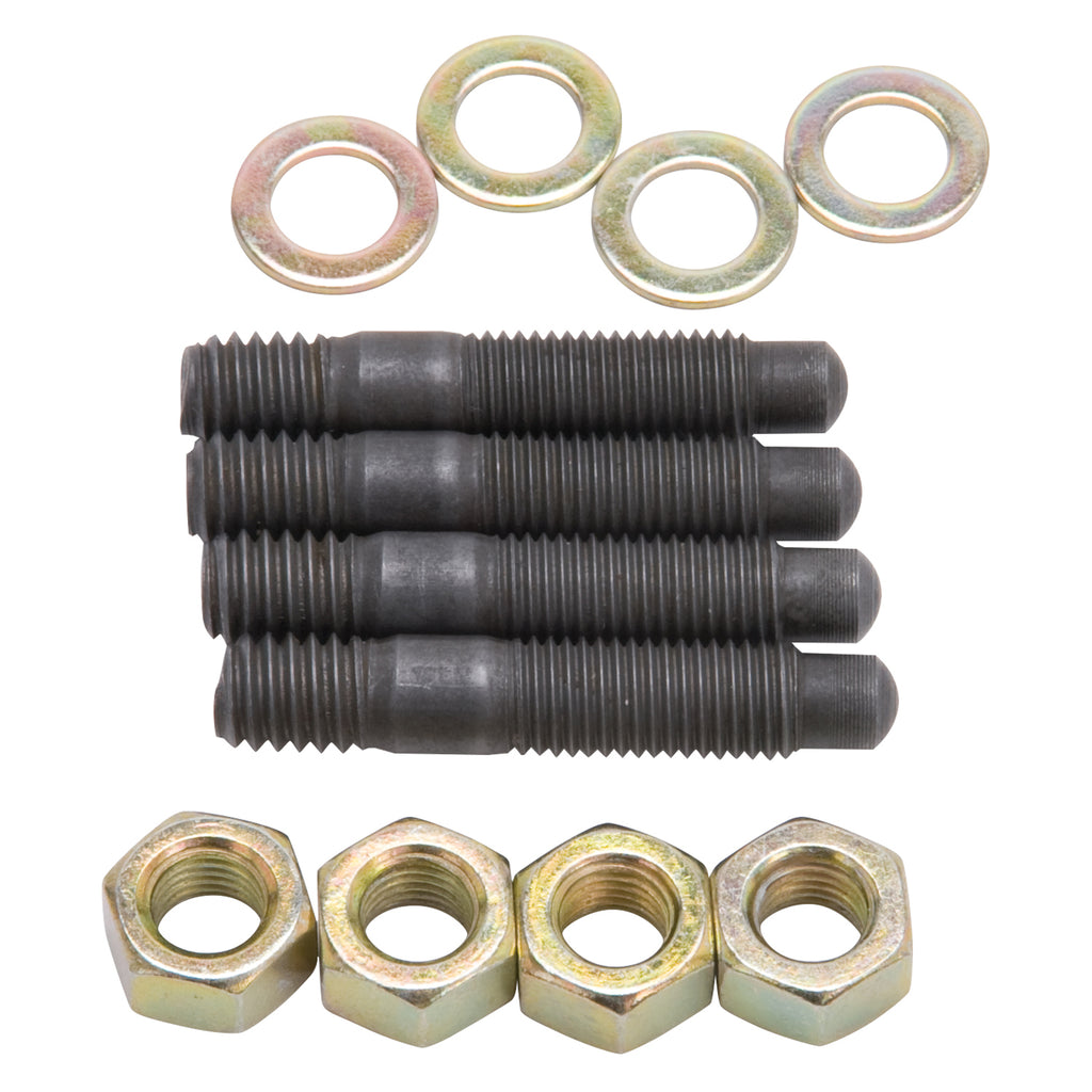 Carburetor-Mounting-Studs-Bullet-Nosed-Black-Oxide-Gold-Iridite-WashersNuts-Set-Of-4
