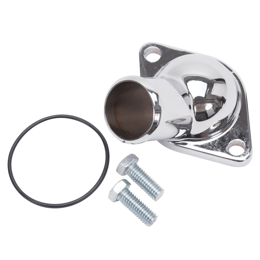 Water-Neck-Steel-Chrome-Plated-15-Deg-Chevy-BigSmall-Block-Each