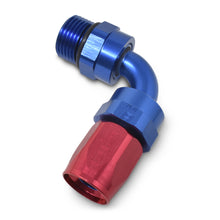 Load image into Gallery viewer, Performance-Swivel-Hose-End-Assy-10-An-Male-Sae-Port-To-8-Hose-90-Deg-RedBlue-Anodized