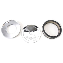 Load image into Gallery viewer, Air-Cleaner-Pro-Flo-Series-Round-Steel-Top-Paper-Element-10In-Dia-X-3-5In-Chrome