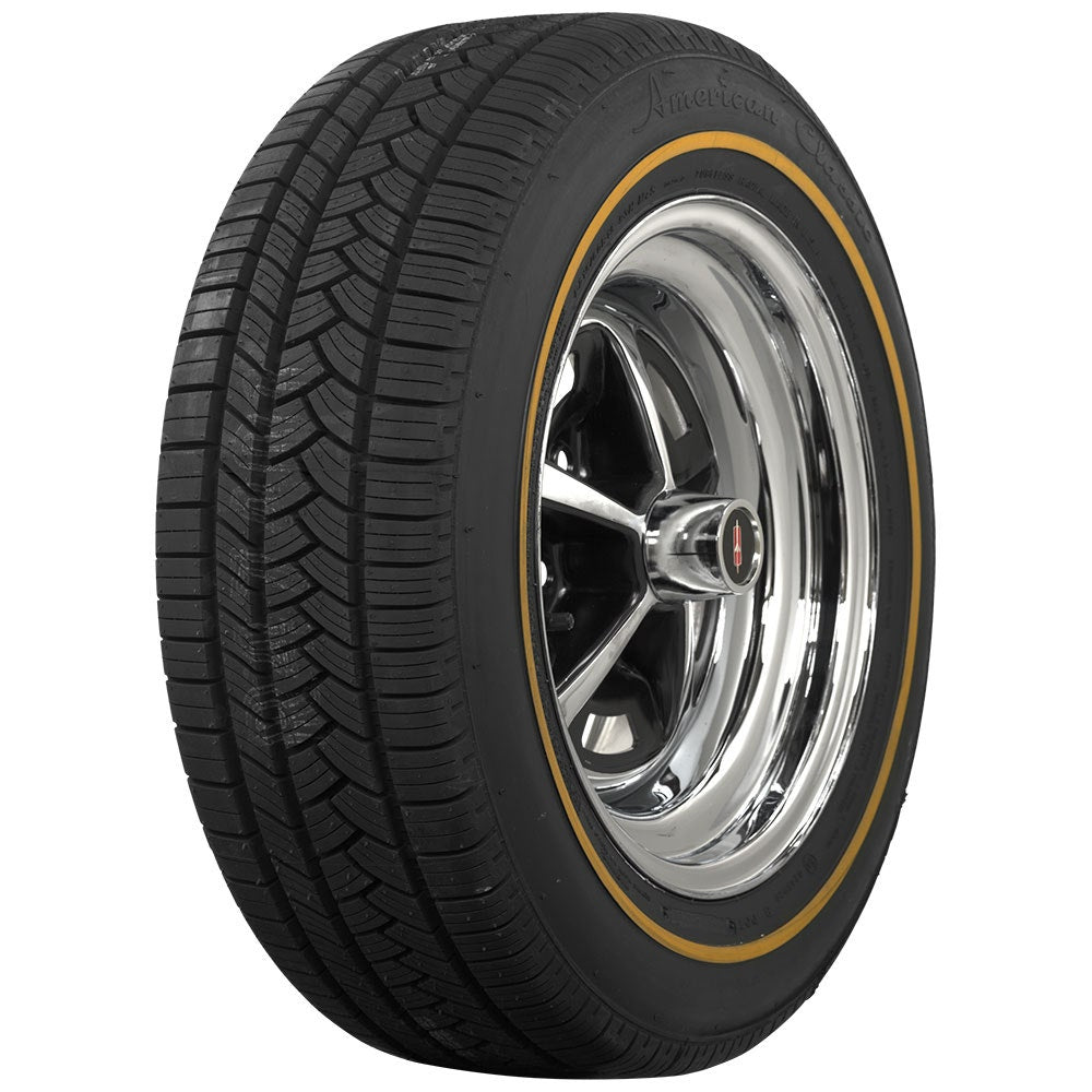 Coker 6880830 P235/55R17 AMERICAN CLASSIC 3/8" GOLD for Select Audi A8 Quattro, Avanti Avanti, BMW X3, Buick Lucerne, Buick Park Avenue, Cadillac CTS, Cadillac DTS, Cadillac DeVille, Cadillac Seville, Chevrolet Impala, Chevrolet Impala Limited, Chevrolet