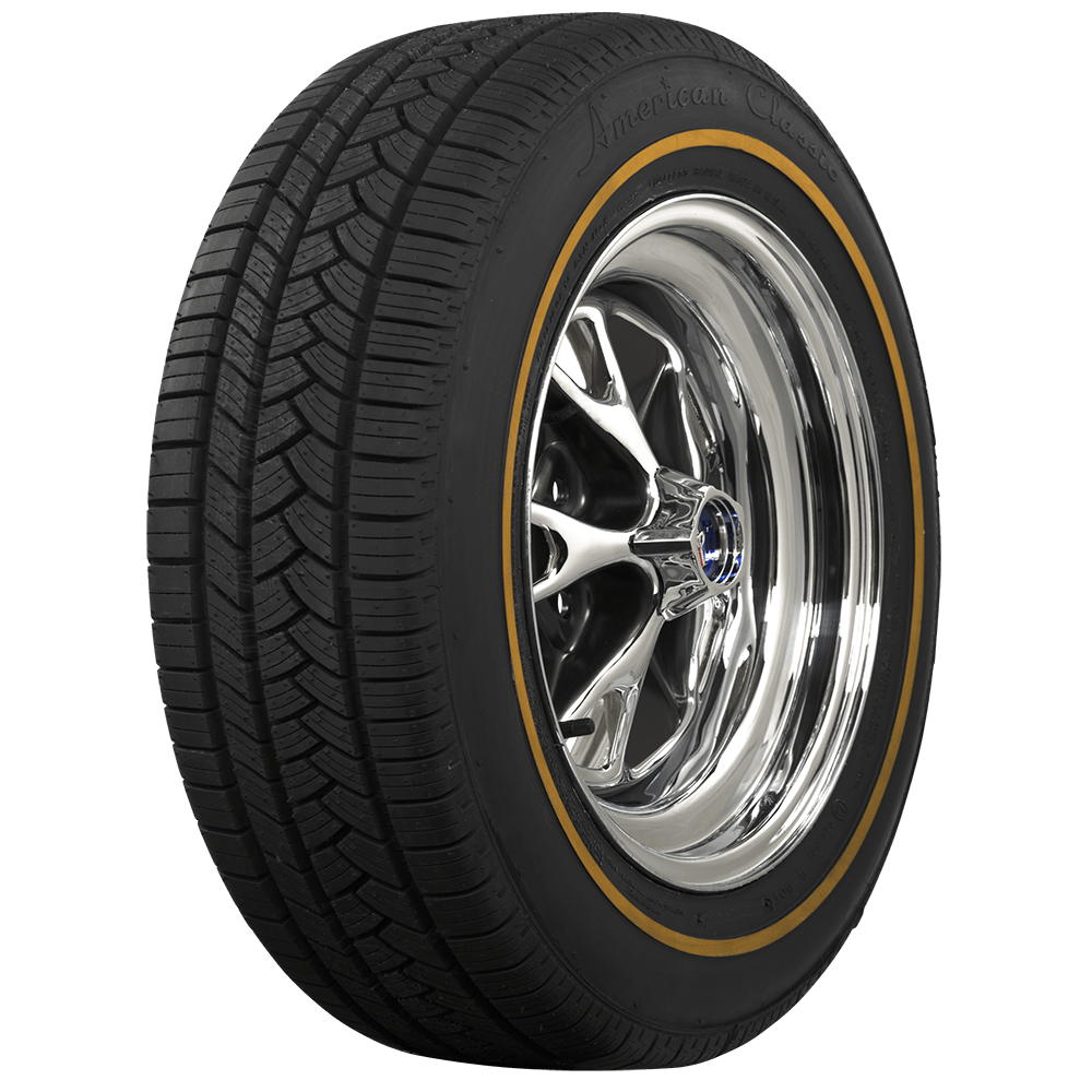 Coker 6880830 P235/55R17 AMERICAN CLASSIC 3/8" GOLD for Select Audi A8 Quattro, Avanti Avanti, BMW X3, Buick Lucerne, Buick Park Avenue, Cadillac CTS, Cadillac DTS, Cadillac DeVille, Cadillac Seville, Chevrolet Impala, Chevrolet Impala Limited, Chevrolet