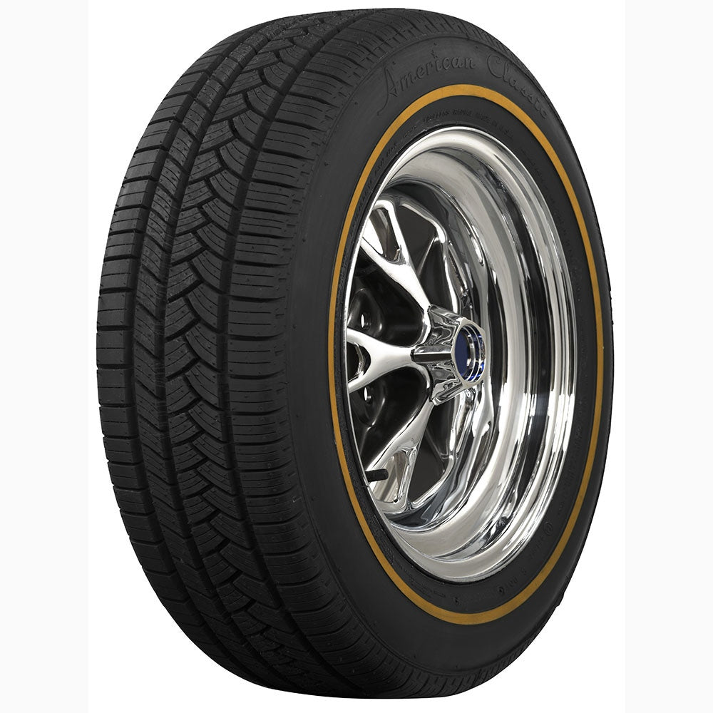 Coker 6880830 P235/55R17 AMERICAN CLASSIC 3/8" GOLD for Select Audi A8 Quattro, Avanti Avanti, BMW X3, Buick Lucerne, Buick Park Avenue, Cadillac CTS, Cadillac DTS, Cadillac DeVille, Cadillac Seville, Chevrolet Impala, Chevrolet Impala Limited, Chevrolet
