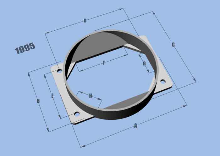 Maf-Sensor-Adapter-Plate-For-Mitsubishi-Applications-Use-W-4.5In-Inlet-I.D.-Filters-Only
