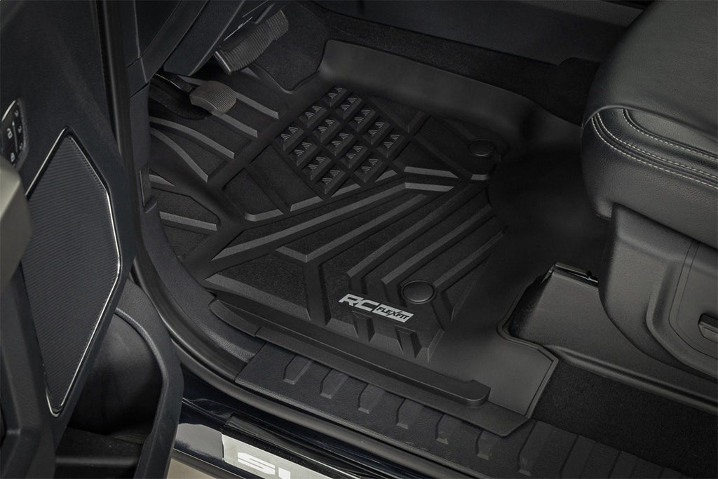 Rough Country FF-51712 Flex-Fit Floor Mats for Select Ford F-250 Super Duty, Ford F-350 Super Duty