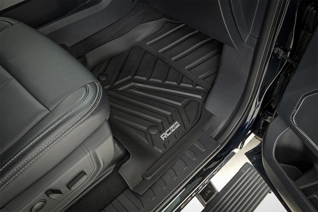 Rough Country FF-51712 Flex-Fit Floor Mats for Select Ford F-250 Super Duty, Ford F-350 Super Duty