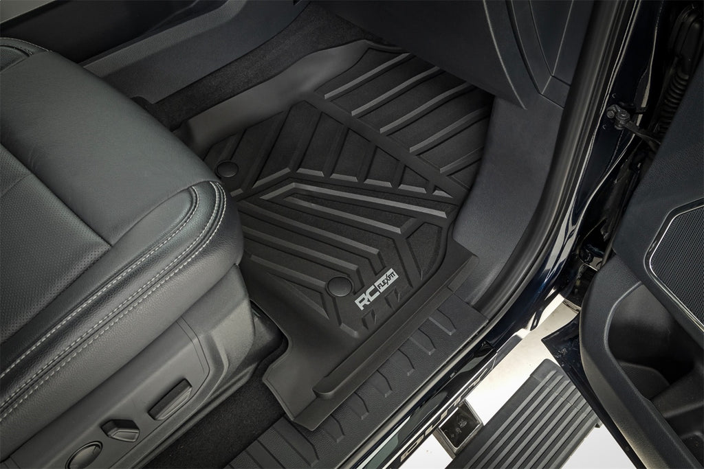 Rough Country FF-5171 Flex-Fit Floor Mats for Select Ford F-250 Super Duty, Ford F-350 Super Duty