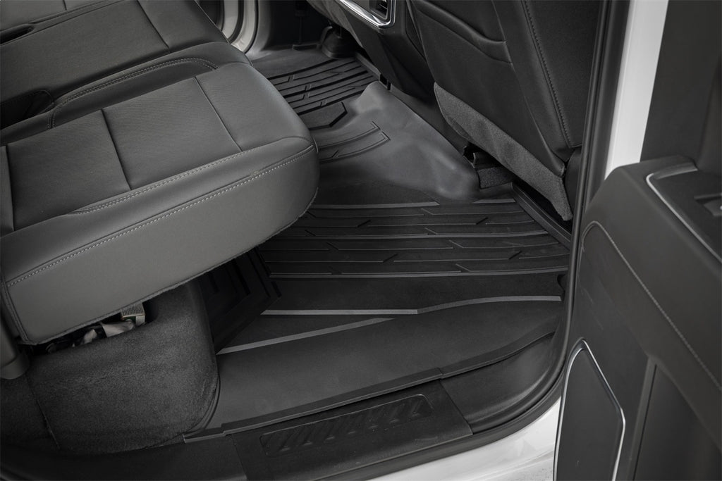 Rough Country FF-21612 Flex-Fit Floor Mats for Select Chevrolet Silverado 1500, Chevrolet Silverado LTD, Chevrolet Silverado HD, Chevrolet Silverado HD, GMC Sierra 1500, GMC Sierra Limited, GMC Sierra HD, GMC Sierra HD
