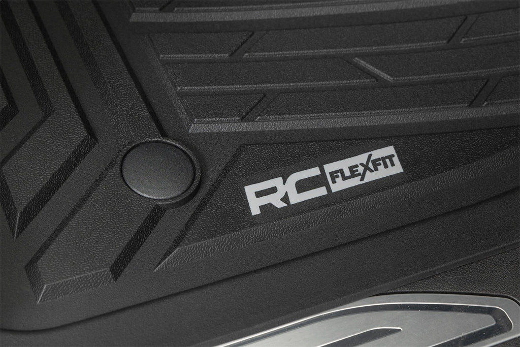 Rough Country FF-21612 Flex-Fit Floor Mats for Select Chevrolet Silverado 1500, Chevrolet Silverado LTD, Chevrolet Silverado HD, Chevrolet Silverado HD, GMC Sierra 1500, GMC Sierra Limited, GMC Sierra HD, GMC Sierra HD