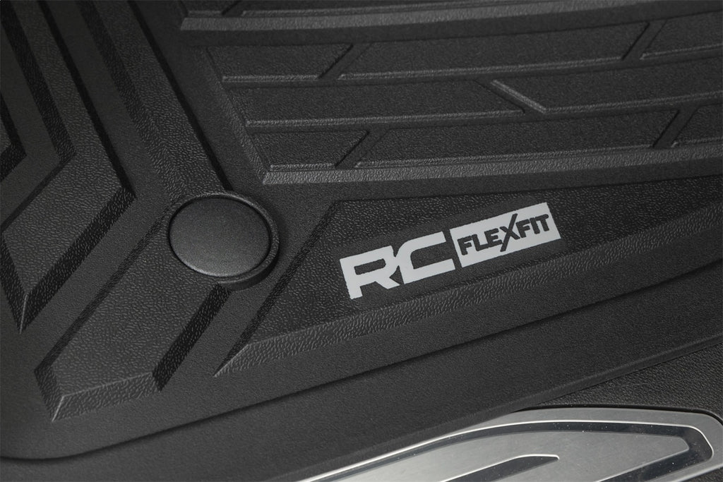 Rough Country FF-2161 Flex-Fit Floor Mats for Select Chevrolet Silverado 1500, Chevrolet Silverado LTD, Chevrolet Silverado HD, Chevrolet Silverado HD, GMC Sierra 1500, GMC Sierra Limited, GMC Sierra HD, GMC Sierra HD