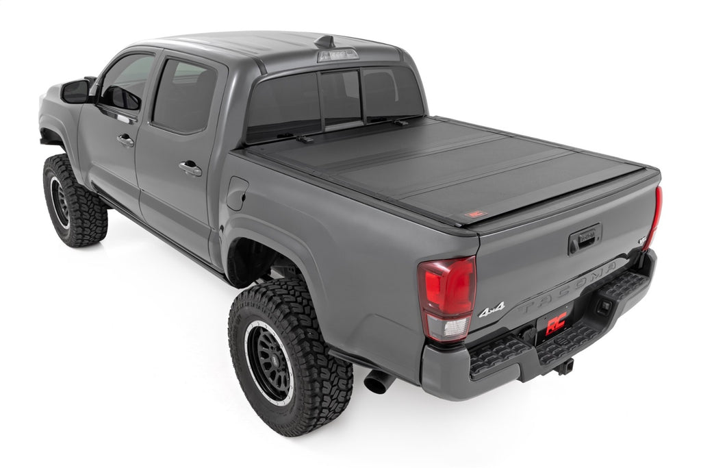 Rough Country 49420500 Hard Tri-Fold Tonneau Bed Cover for Select Toyota Tacoma
