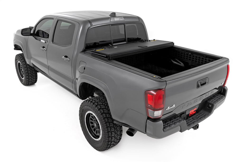 Rough Country 49420500 Hard Tri-Fold Tonneau Bed Cover for Select Toyota Tacoma