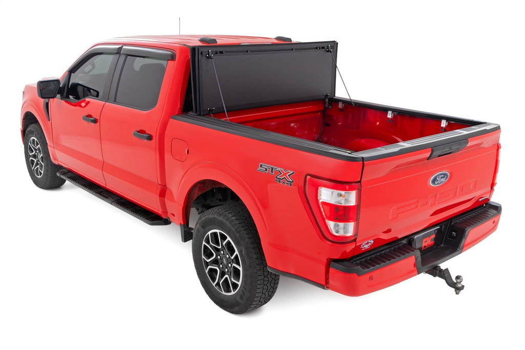 Rough Country 49220550 Hard Tri-Fold Tonneau Bed Cover for Select Ford F-150