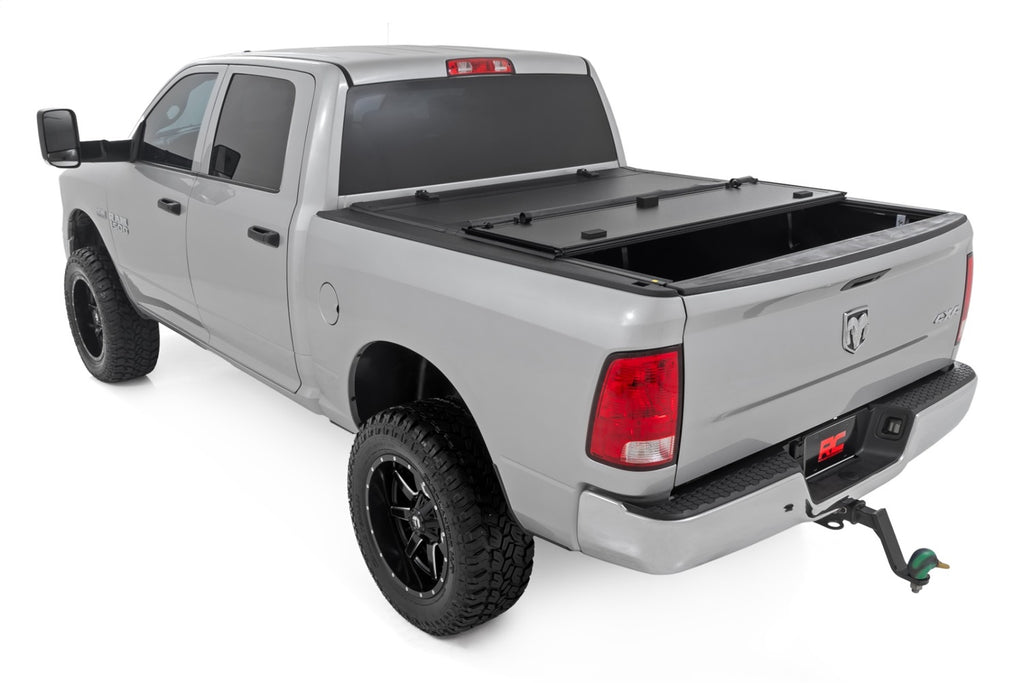 Rough Country 49318650 Hard Tri-Fold Tonneau Bed Cover for Select Dodge Ram 1500, Dodge Ram 2500, Ram 1500, Ram Classic, Ram