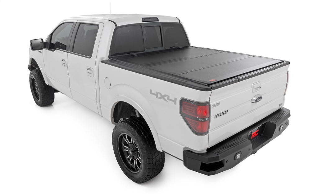 Rough Country 49214550 Hard Tri-Fold Tonneau Bed Cover for Select Ford F-150