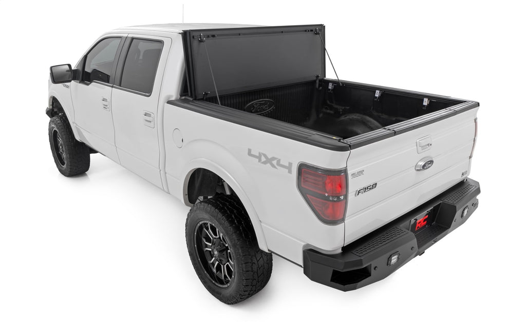 Rough Country 49214650 Hard Tri-Fold Tonneau Bed Cover for Select Ford F-150