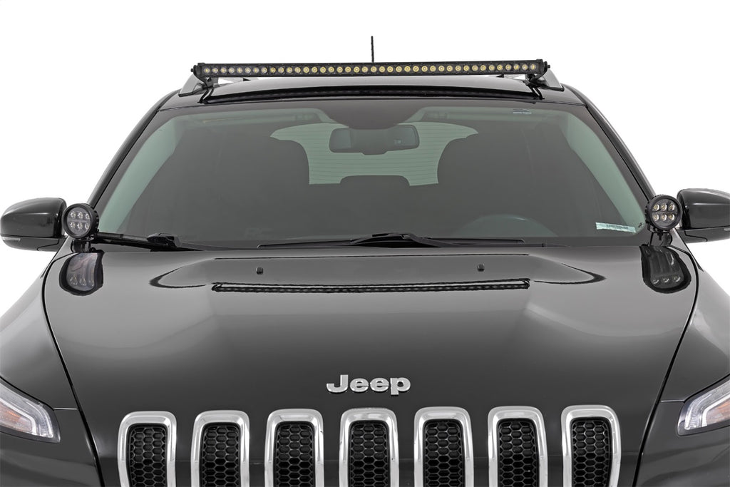 Rough Country 70079 LED Lower Windshield Ditch Kit for Select Jeep Cherokee