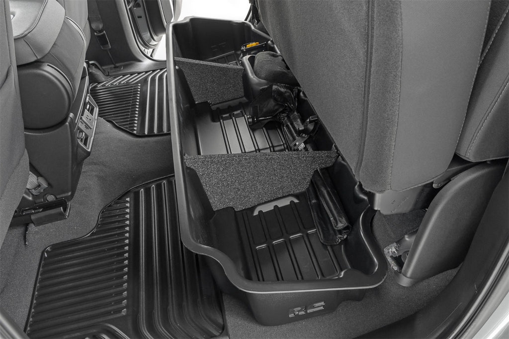 Rough Country RC09061 Under Seat Storage Compartment for Select Chevrolet Silverado 1500, Chevrolet Silverado HD, Chevrolet Silverado HD, GMC Sierra 1500, GMC Sierra HD, GMC Sierra HD