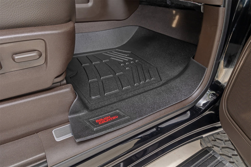 Rough Country SM2161 Heavy Duty Floor Mats for Select Chevrolet Silverado 1500, Chevrolet Silverado HD, Chevrolet Silverado HD, GMC Sierra 1500, GMC Sierra HD, GMC Sierra HD