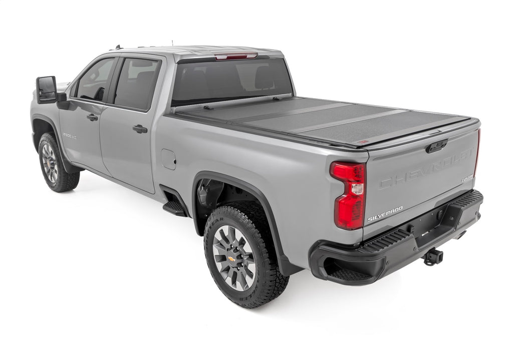 Rough Country 49120651 Hard Tri-Fold Tonneau Bed Cover for Select Chevrolet Silverado HD, Chevrolet Silverado HD, GMC Sierra HD, GMC Sierra HD