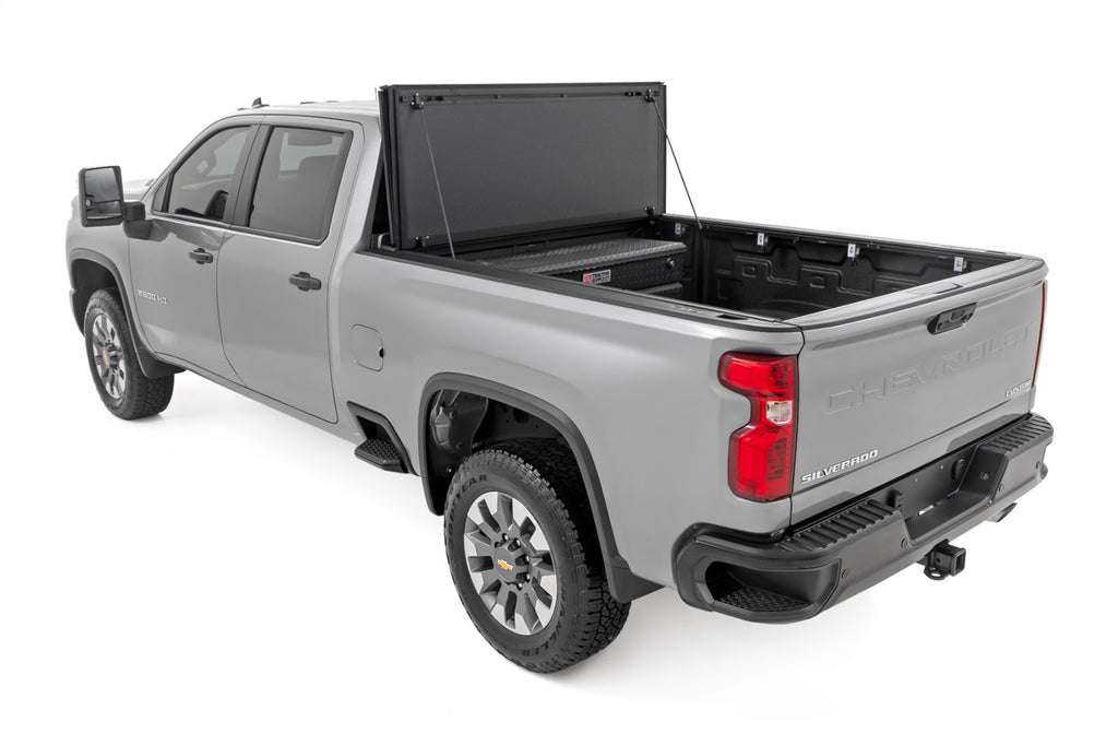 Rough Country 49120651 Hard Tri-Fold Tonneau Bed Cover for Select Chevrolet Silverado HD, Chevrolet Silverado HD, GMC Sierra HD, GMC Sierra HD