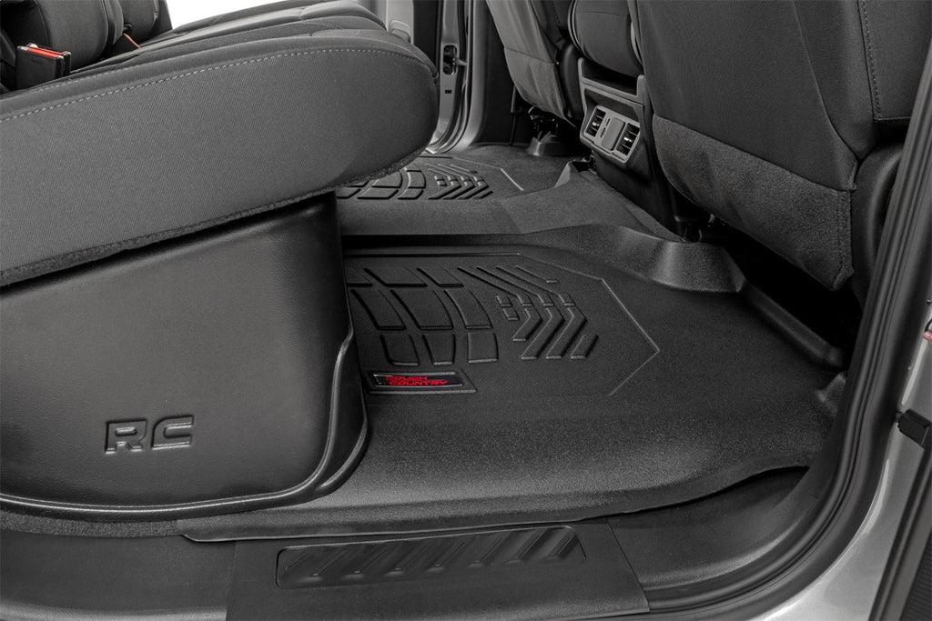 Rough Country SM21613 Sure-Fit Floor Mats for Select Chevrolet Silverado 1500, Chevrolet Silverado LTD, Chevrolet Silverado HD, Chevrolet Silverado HD, GMC Sierra 1500, GMC Sierra Limited, GMC Sierra HD, GMC Sierra HD
