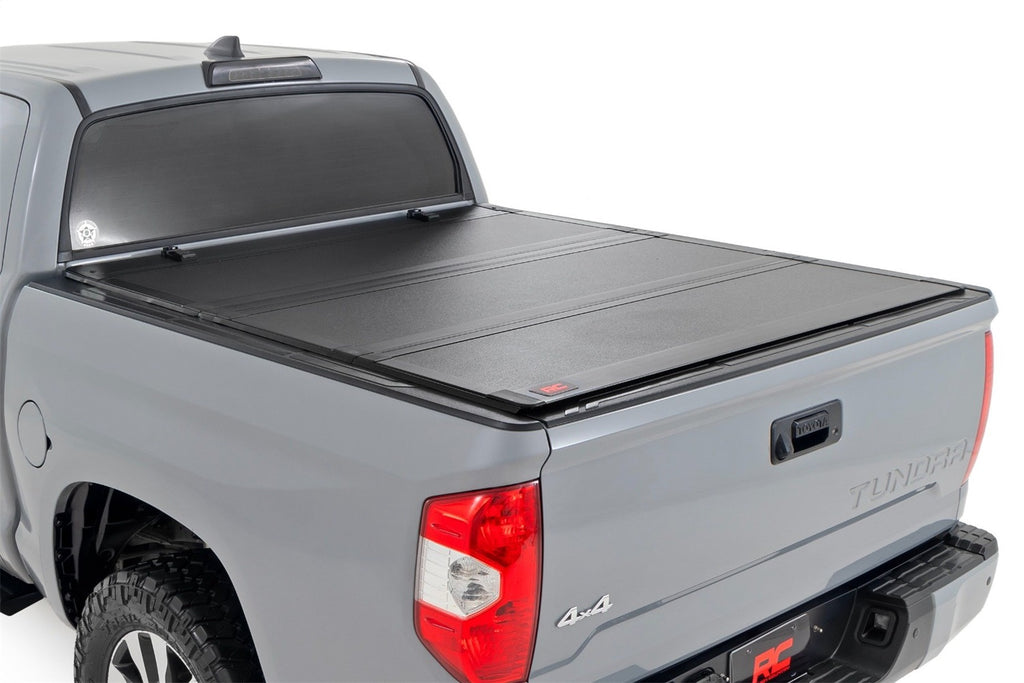 Rough Country 49414551 Hard Tri-Fold Tonneau Bed Cover for Select Toyota Tundra
