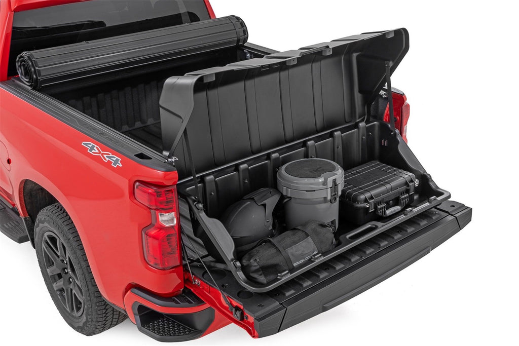 Rough Country 10208 Truck Bed Cargo Storage Box for Select Chevrolet Silverado 1500, Chevrolet Silverado LD, Chevrolet Silverado LTD, Chevrolet Silverado HD, Ford F-150, Ford F-150 Lightning, Ford F-250 Super Duty, Ford F-350 Super Duty, GMC Sierra 1500,