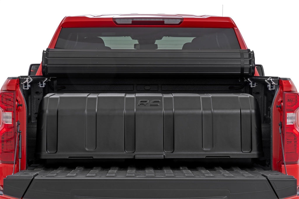 Rough Country 10208 Truck Bed Cargo Storage Box for Select Chevrolet Silverado 1500, Chevrolet Silverado LD, Chevrolet Silverado LTD, Chevrolet Silverado HD, Ford F-150, Ford F-150 Lightning, Ford F-250 Super Duty, Ford F-350 Super Duty, GMC Sierra 1500,