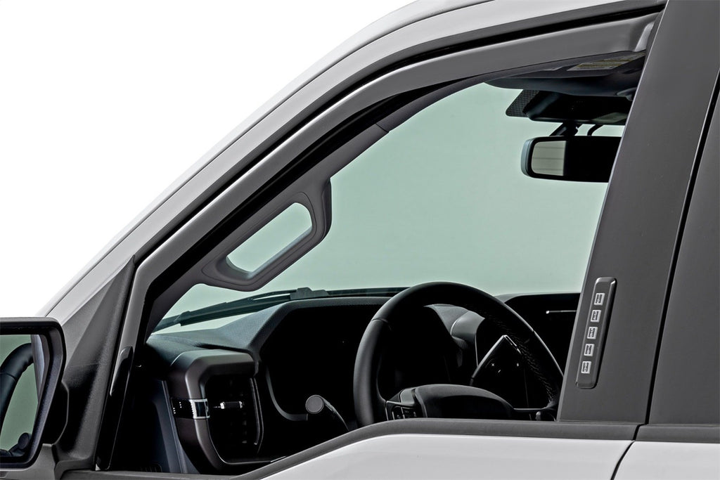 Rough Country 831524 Side Window Deflectors for Select Ford F-150, Ford F-150 Lightning, Ford F-250 Super Duty, Ford F-350 Super Duty