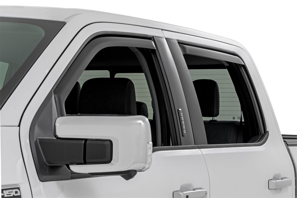 Rough Country 831524 Side Window Deflectors for Select Ford F-150, Ford F-150 Lightning, Ford F-250 Super Duty, Ford F-350 Super Duty