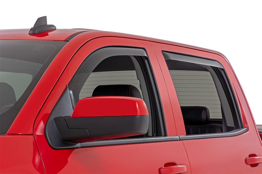 Rough Country 811419 Side Window Deflectors for Select Chevrolet Silverado 1500, Chevrolet Silverado HD, Chevrolet Silverado HD, GMC Sierra 1500, GMC Sierra HD, GMC Sierra HD