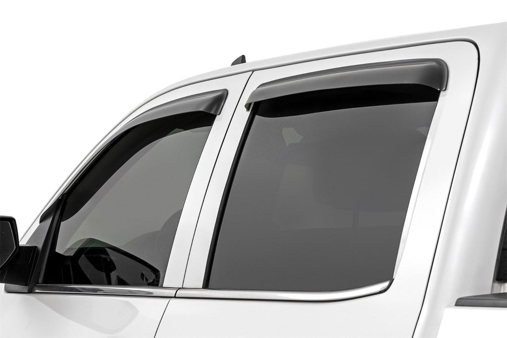 Rough Country 911418 Side Window Deflectors for Select Chevrolet Silverado 1500, Chevrolet Silverado HD, Chevrolet Silverado HD, GMC Sierra 1500, GMC Sierra HD, GMC Sierra HD