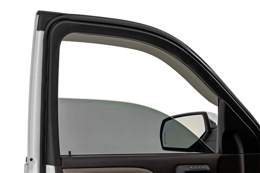 Rough Country 911418 Side Window Deflectors for Select Chevrolet Silverado 1500, Chevrolet Silverado HD, Chevrolet Silverado HD, GMC Sierra 1500, GMC Sierra HD, GMC Sierra HD
