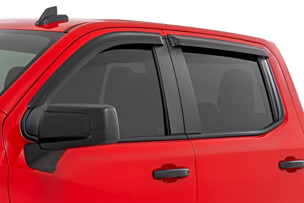 Rough Country 911924 Side Window Deflectors for Select Chevrolet Silverado 1500, Chevrolet Silverado LTD, Chevrolet Silverado HD, Chevrolet Silverado HD, GMC Sierra 1500, GMC Sierra Limited, GMC Sierra HD, GMC Sierra HD