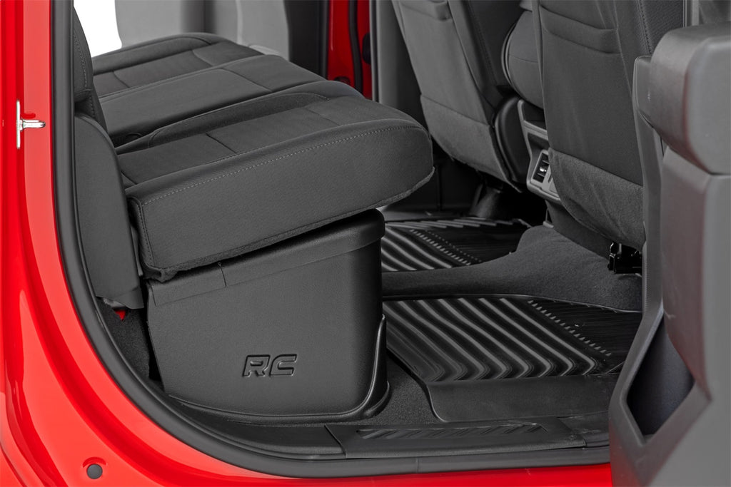 Rough Country RC09071 Under Seat Storage Compartment for Select Chevrolet Silverado 1500, Chevrolet Silverado LTD, Chevrolet Silverado HD, Chevrolet Silverado HD, GMC Sierra 1500, GMC Sierra Limited, GMC Sierra HD, GMC Sierra HD