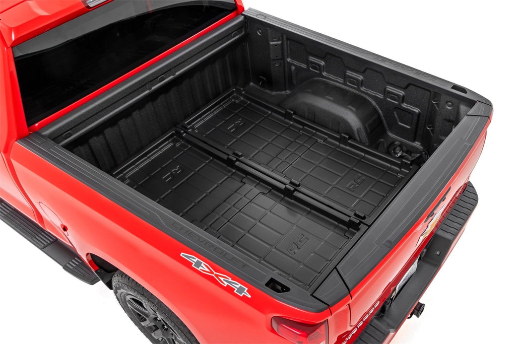 Rough Country 10209 Truck Bed Cargo Storage Tray for Select Chevrolet Silverado 1500, Chevrolet Silverado LD, Chevrolet Silverado LTD, Chevrolet Silverado HD, Ford F-150, Ford F-150 Lightning, Ford F-250 Super Duty, Ford F-350 Super Duty, GMC Sierra