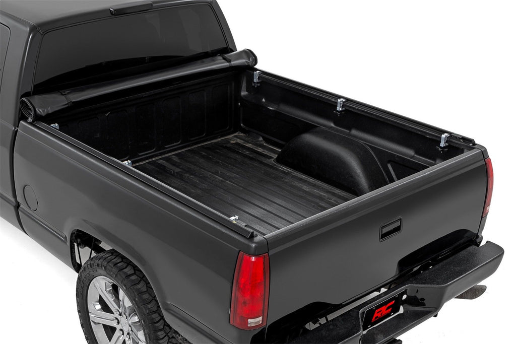 Rough Country 42288650 Soft Roll-Up Bed Cover for Select Chevrolet C1500, Chevrolet K1500, Chevrolet Silverado 1500, Chevrolet Silverado Classic, GMC C1500, GMC K1500, GMC Sierra 1500, GMC Sierra Classic