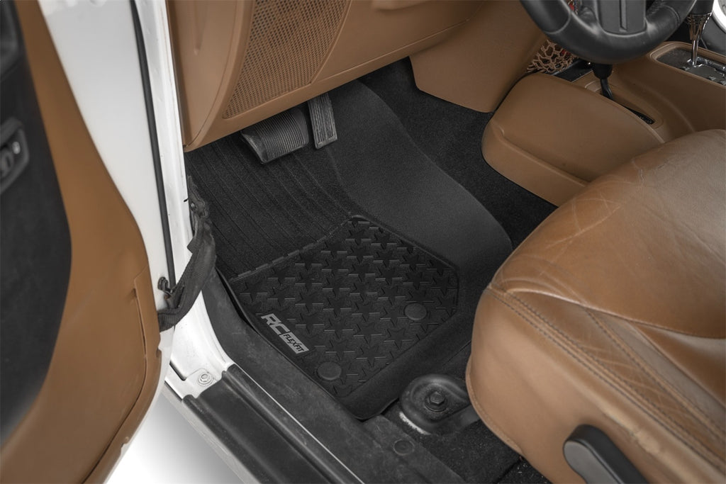 Rough Country FF-6141 Flex-Fit Floor Mats for Select Jeep Wrangler