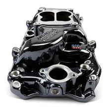 Load image into Gallery viewer, Performer-2-O-Manifold-For-1965-90-BB-Chevy-Oval-Port-Heads,-Black-Plasma