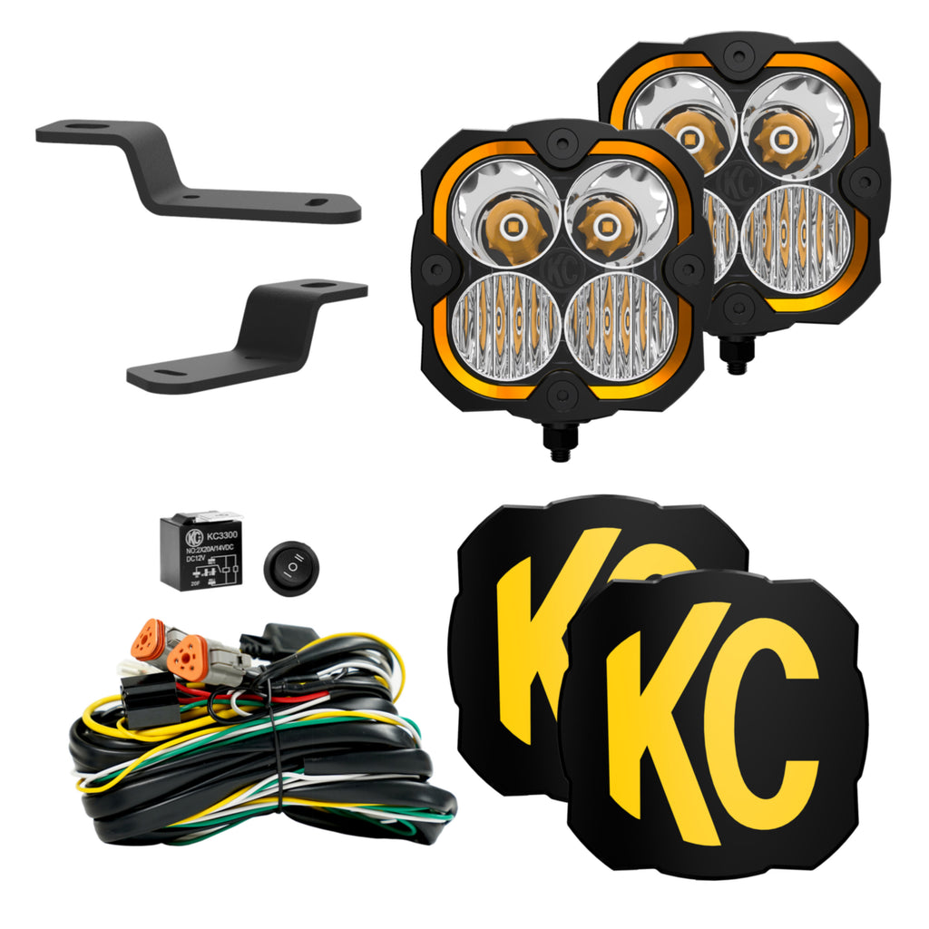 KC HiLiTES 97159 FLEX ERA 4 - LED 2-Light Ditch Light Kit - Combo Beam - 2021+ Ford Bronco for Select Ford Bronco