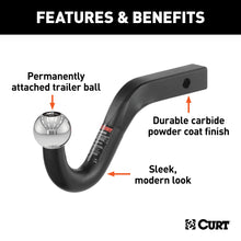 Load image into Gallery viewer, CURT 45581 Euro Mount (1-7/8in. Ball; 1-1/4in. Shank; 3;500 lbs.;-3/4in. High; 8-3/4in. Lon - Truck Part Superstore