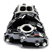 Load image into Gallery viewer, Performer-Rpm-Small-Block-Chevy-Air-Gap-Intake-Manifold,-Black-Plasma-Finish