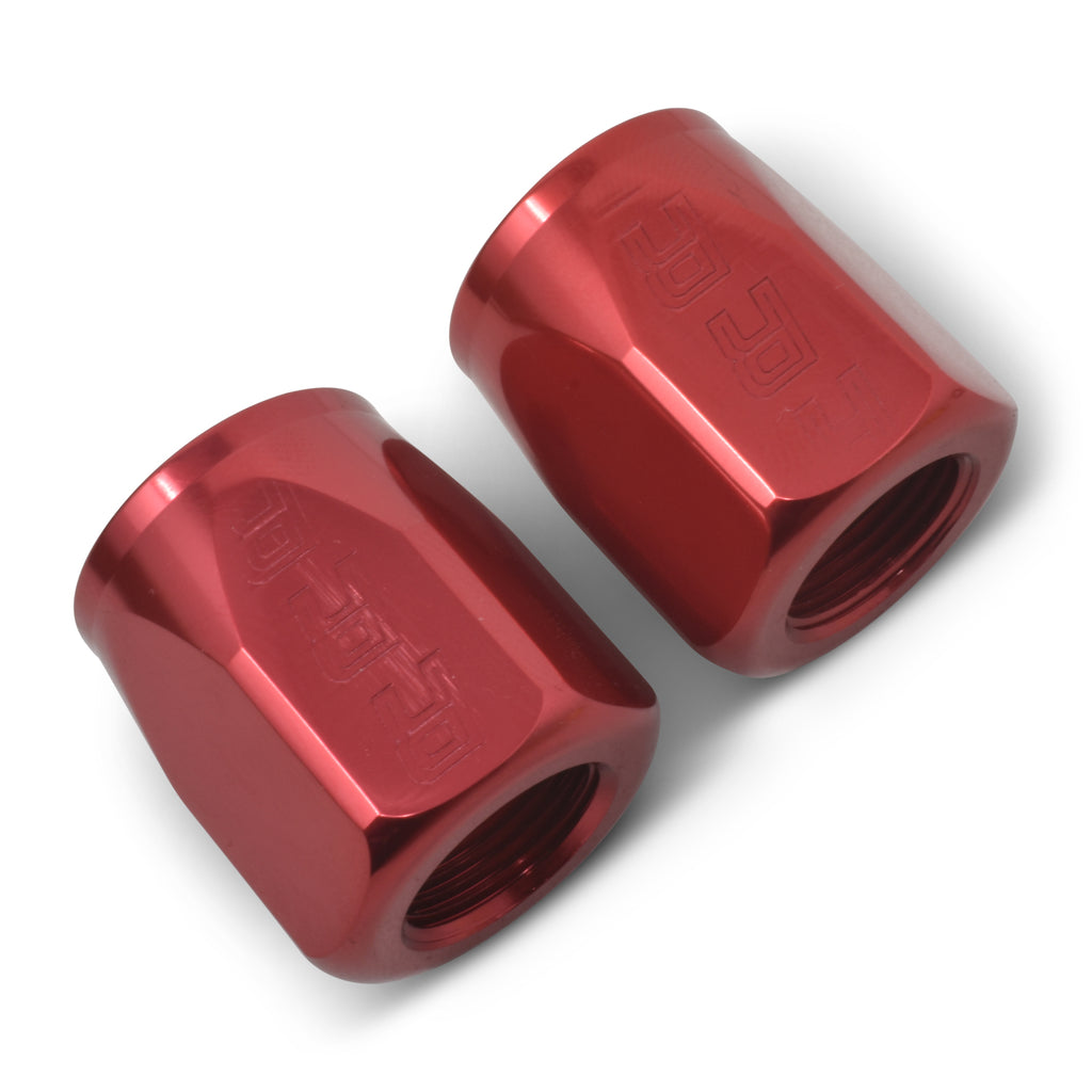 Performance-2-Piece--8-An-Full-Flow-Swivel-Hose-End-Sockets-(Qty-2)---Polished-And-Red